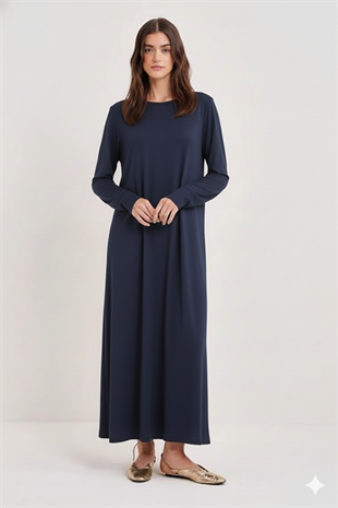 NOİ KREP A FORM MANŞETLİ ELBİSE