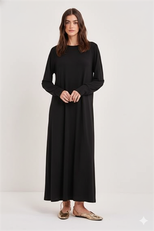 NOİ KREP A FORM MANŞETLİ ELBİSE