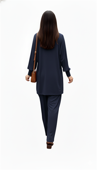 NOİ KREP JARSE UZUN MANŞETLİ BLUZ