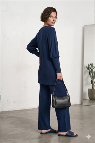 NOİ KREP JARSE UZUN MANŞETLİ BLUZ