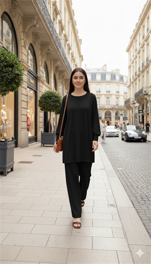 NOİ KREP JARSE UZUN MANŞETLİ BLUZ