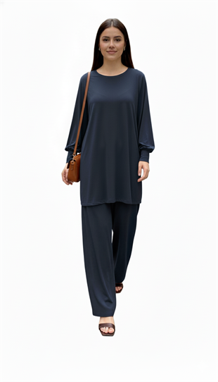 NOİ KREP JARSE UZUN MANŞETLİ BLUZ