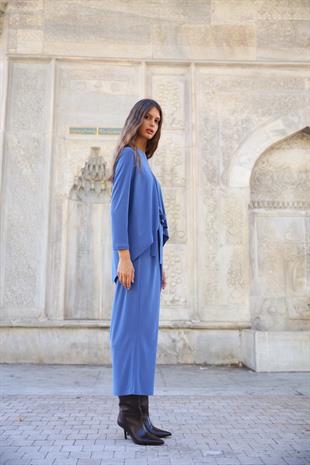 NOİ KREP ÖNDEN YIRTMAÇLI ÇİFT KATLI BLUZ