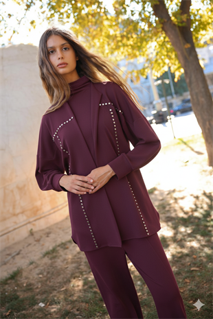 NOİ MODAL KEMERLİ BOL PAÇA PANTOLON
