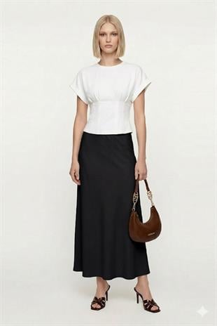 NOİ SCUBA BELİ LASTİKLİ EVAZE ETEK