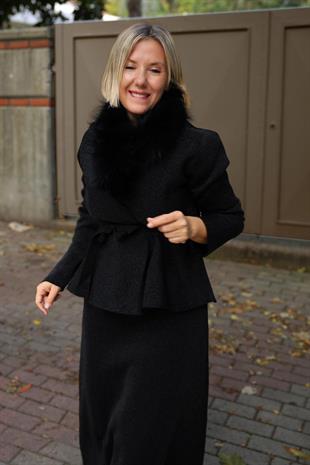 NOİ TRİKO SİMLİ ANVELOP CEKET VE ETEK TAKIM