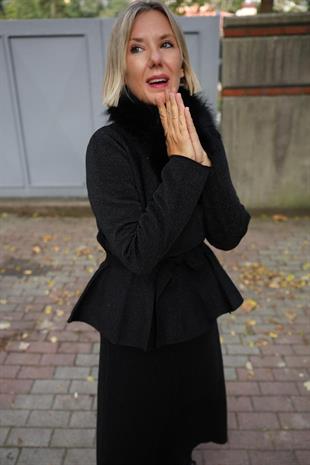 NOİ TRİKO SİMLİ ANVELOP CEKET VE ETEK TAKIM