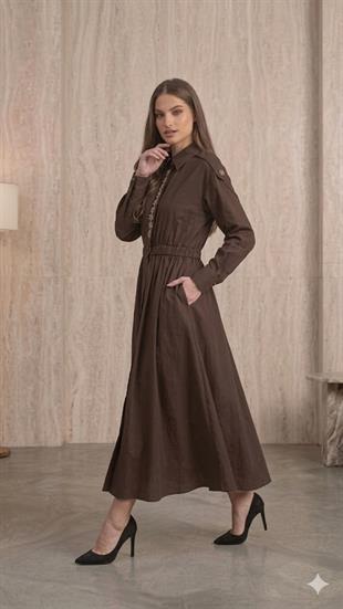 NURE TAŞ İŞLEMELİ ELBİSE