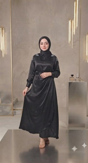 NURE İPEK SATEN KUMAŞ. İTHAL AKSESUARLI 