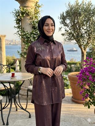 NURE LAMARCA İNCİ AKSESUARLI JAKARLI TAKIM