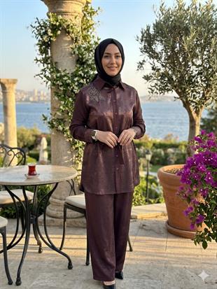 NURE LAMARCA İNCİ AKSESUARLI JAKARLI TAKIM