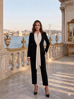 NURE ZİZİ CEKETLİ PANTOLONLU AKSESUARLI TAKIM 