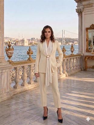 NURE ZİZİ CEKETLİ PANTOLONLU AKSESUARLI TAKIM 