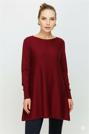 On Fashion Kayık Yaka Triko Tunik