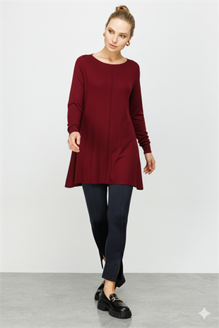 On Fashion Kayık Yaka Triko Tunik