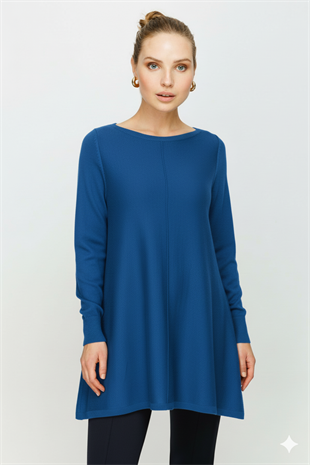 On Fashion Kayık Yaka Triko Tunik