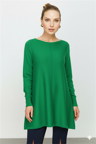 On Fashion Kayık Yaka Triko Tunik