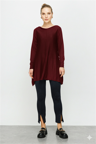 On Fashion Kayık Yaka Triko Tunik