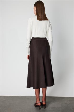 On Fashion Pileli Midi Triko Etek