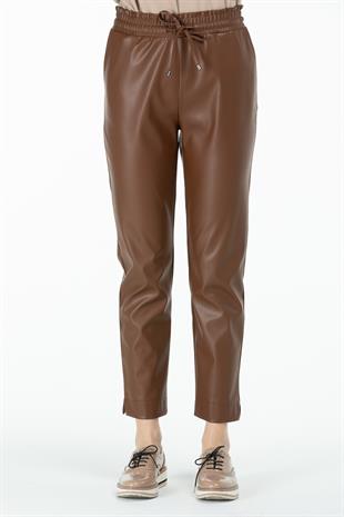 ON TRİKO Beli Ip Deri Pantolon