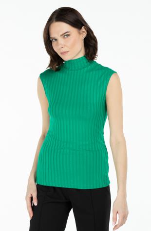 ON TRİKO Dik Yaka Kolsuz Basic Bluz