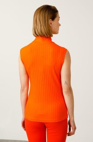 ON TRİKO Dik Yaka Kolsuz Basic Bluz