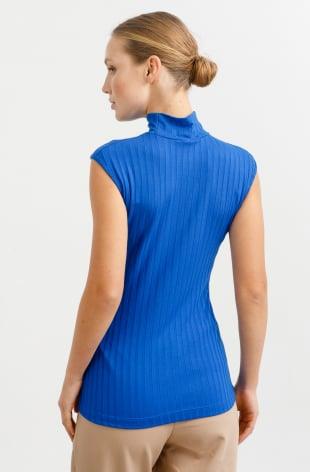 ON TRİKO Dik Yaka Kolsuz Basic Bluz