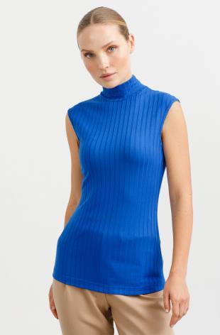 ON TRİKO Dik Yaka Kolsuz Basic Bluz