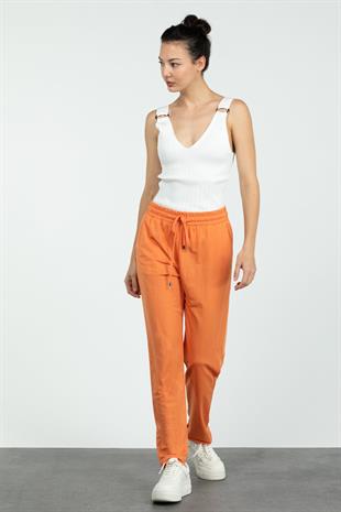 On Triko Lastikli Dar Paça Pantolon