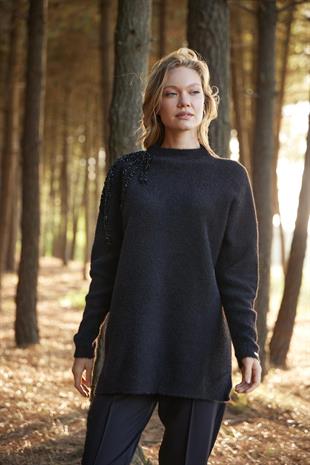 Premium By Moodbasic BONCUK İŞLEMELİ TRİKO KAZAK