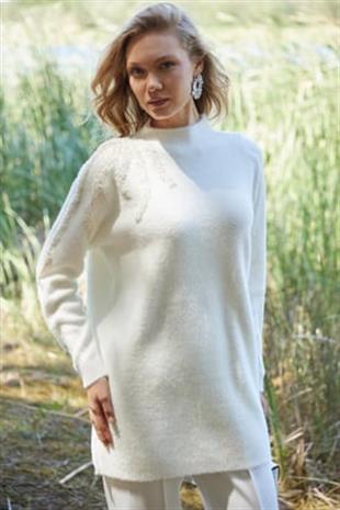 Premium By Moodbasic BONCUK İŞLEMELİ TRİKO KAZAK