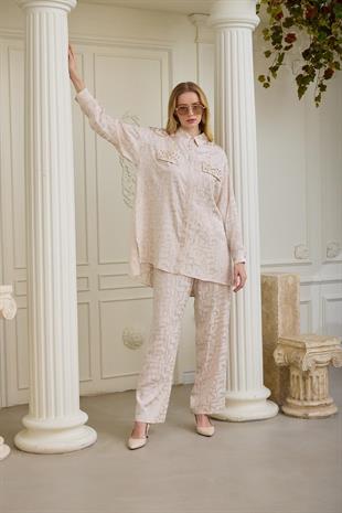 Premium By Moodbasic JAKAR DESENLİ İPEK SATEN TAKIM