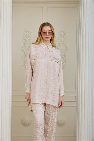 Premium By Moodbasic JAKAR DESENLİ İPEK SATEN TAKIM