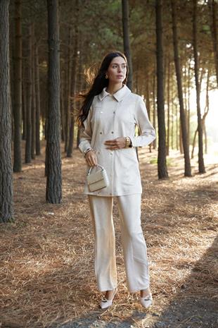 Premium By Moodbasic KENDİNDEN SİMLİ KABARTMALI ÇITÇITLI TAKIM