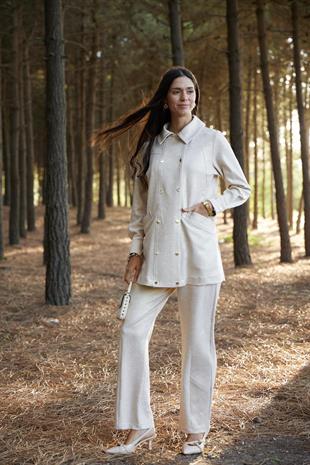 Premium By Moodbasic KENDİNDEN SİMLİ KABARTMALI ÇITÇITLI TAKIM