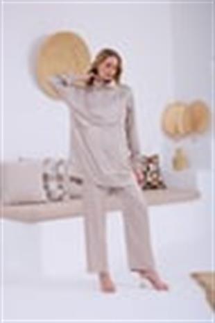 Premium By Moodbasic METAL PUL ŞERİTLİ İPEK SATEN TAKIM