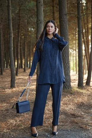 Premium By Moodbasic NERVÜR DETAYLI TAŞ İŞLEMELİ TAKIM