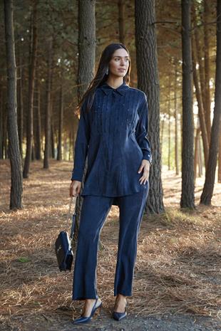 Premium By Moodbasic NERVÜR DETAYLI TAŞ İŞLEMELİ TAKIM