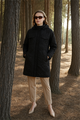 Premium By Moodbasic PUL NAKIŞLI KAPİTONE ASTARLI MONT