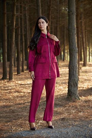 Premium By Moodbasic SERPME TAŞLI SÜET TAKIM