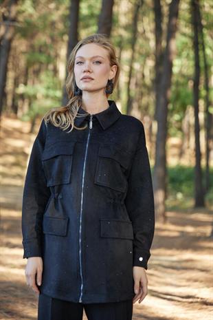 Premium By Moodbasic SERPME TAŞLI SÜET TAKIM