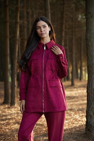 Premium By Moodbasic SERPME TAŞLI SÜET TAKIM