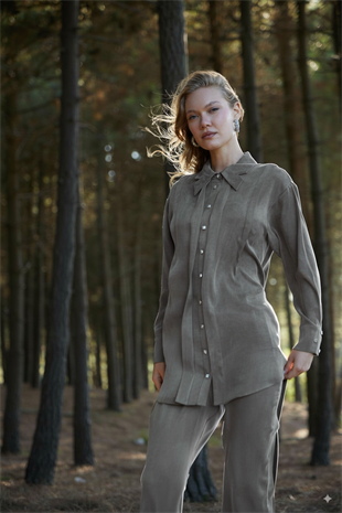 Premium By Moodbasic YAKA DETAYLI TAŞLANMIŞ İPEK TAKIM