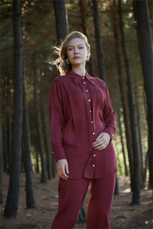 Premium By Moodbasic YAKA DETAYLI TAŞLANMIŞ İPEK TAKIM