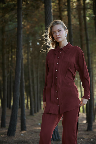 Premium By Moodbasic YAKA DETAYLI TAŞLANMIŞ İPEK TAKIM