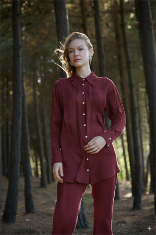 Premium By Moodbasic YAKA DETAYLI TAŞLANMIŞ İPEK TAKIM