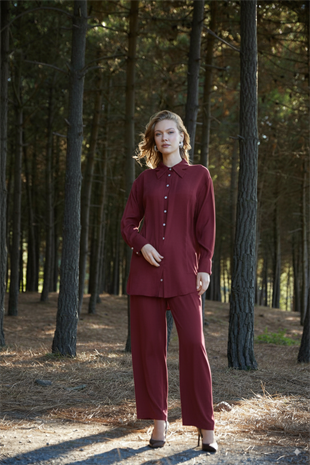 Premium By Moodbasic YAKA DETAYLI TAŞLANMIŞ İPEK TAKIM