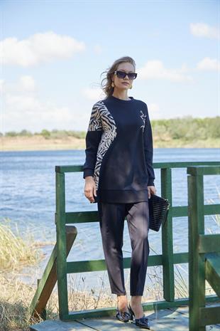 Premium By Moodbasic ZEBRA BROKARLI TAŞLI TUNİK