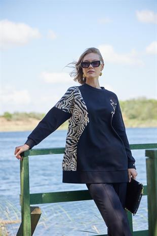 Premium By Moodbasic ZEBRA BROKARLI TAŞLI TUNİK