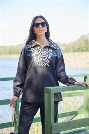 Premium By Moodbasic ZEBRA JAKAR DESENLİ ÖRME TAKIM